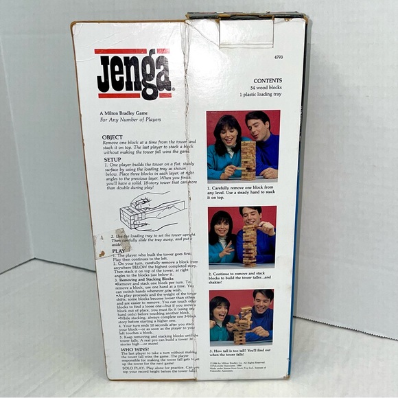 EUC 1986 original collectible Milton Bradley Jenga iconic wood-stacking game - Picture 3 of 6